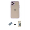 MARSİLYAN™- iPhone 11 Pro Kılıf Ahenk Çizgi Serisi - Siyah 6D Mat Seramik Hayalet Nano Ekran Koruyucu + Shine Kamera Lens Koruma Cam - SABE