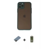 MARSİLYAN™- iPhone 11 Pro Kılıf Ahenk Çizgi Serisi - Siyah Joko Magic 5D Hayalet Cam + Shine Kamera Lens Koruma Cam - GD