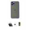 MARSİLYAN™- iPhone 11 Pro Kılıf Ahenk Çizgi Serisi - Siyah Joko Magic 5D Hayalet Cam + Kamera Lens Koruma Cam - SF