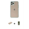 MARSİLYAN™- iPhone 11 Pro Kılıf Ahenk Çizgi Serisi - Siyah Joko Magic 5D Hayalet Cam + Pembe Renkli Kamera Lens Koruma Cam