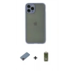 MARSİLYAN™- iPhone 11 Pro Kılıf Ahenk Çizgi Serisi - Siyah Joko Magic 5D Hayalet Cam + Shine Kamera Lens Koruma Cam - PE