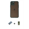 MARSİLYAN™- iPhone 11 Pro Kılıf Ahenk Çizgi Serisi - Siyah Joko Magic 5D Hayalet Cam + Shine Kamera Lens Koruma Cam - PE