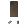 MARSİLYAN™- iPhone 11 Pro Kılıf Ahenk Çizgi Serisi - Siyah Joko Magic 5D Hayalet Cam + Shine Kamera Lens Koruma Cam - SABE