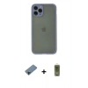 MARSİLYAN™- iPhone 11 Pro Kılıf Ahenk Çizgi Serisi - Siyah Joko Magic 5D Hayalet Cam + Shine Kamera Lens Koruma Cam - SH