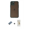 MARSİLYAN™- iPhone 11 Pro Kılıf Ahenk Çizgi Serisi - Siyah Mat Seramik Nano Ekran Koruyucu + Shine Kamera Lens Koruma Cam - GI