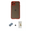 MARSİLYAN™- iPhone 11 Pro Kılıf Ahenk Çizgi Serisi - Siyah Mat Seramik Nano Ekran Koruyucu + Shine Kamera Lens Koruma Cam - GI