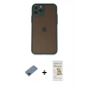 MARSİLYAN™- iPhone 11 Pro Kılıf Ahenk Çizgi Serisi - Siyah Mat Seramik Nano Ekran Koruyucu + Metal Kamera Lens Koruma Cam - KI