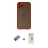 MARSİLYAN™- iPhone 11 Pro Kılıf Ahenk Çizgi Serisi - Siyah Mat Seramik Nano Ekran Koruyucu + Metal Kamera Lens Koruma Cam - KI