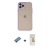 MARSİLYAN™- iPhone 11 Pro Kılıf Ahenk Çizgi Serisi - Siyah Mat Seramik Nano Ekran Koruyucu + Shine Kamera Lens Koruma Cam - MI
