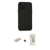 MARSİLYAN™- iPhone 11 Pro Kılıf Ahenk Çizgi Serisi - Siyah Mat Seramik Nano Ekran Koruyucu + Renkli Kamera Lens Koruma Cam - PE