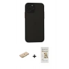 MARSİLYAN™- iPhone 11 Pro Kılıf Ahenk Çizgi Serisi - Siyah Mat Seramik Nano Ekran Koruyucu + Renkli Kamera Lens Koruma Cam - SI