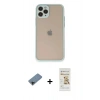 MARSİLYAN™- iPhone 11 Pro Kılıf Ahenk Çizgi Serisi - Siyah Mat Seramik Nano Ekran Koruyucu + Shine Kamera Lens Koruma Cam - SH