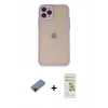 MARSİLYAN™- iPhone 11 Pro Kılıf Ahenk Çizgi Serisi - Siyah Mat Seramik Nano Ekran Koruyucu + Shine Kamera Lens Koruma Cam - SH