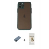 MARSİLYAN™- iPhone 11 Pro Kılıf Ahenk Çizgi Serisi - Siyah Mat Seramik Nano Ekran Koruyucu + Shine Kamera Lens Koruma Cam - SH