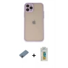 MARSİLYAN™- iPhone 11 Pro Kılıf Ahenk Çizgi Serisi - Siyah Polymer Nano Ekran Koruyucu + Shine Kamera Lens Koruma Cam - GI