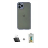 MARSİLYAN™- iPhone 11 Pro Kılıf Ahenk Çizgi Serisi - Siyah Polymer Nano Ekran Koruyucu + Kamera Lens Koruma Cam - SF