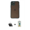 MARSİLYAN™- iPhone 11 Pro Kılıf Ahenk Çizgi Serisi - Siyah Polymer Nano Ekran Koruyucu + Kamera Lens Koruma Cam - SF