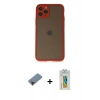 MARSİLYAN™- iPhone 11 Pro Kılıf Ahenk Çizgi Serisi - Siyah Polymer Nano Ekran Koruyucu + Metal Kamera Lens Koruma Cam - KI