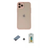 MARSİLYAN™- iPhone 11 Pro Kılıf Ahenk Çizgi Serisi - Siyah Polymer Nano Ekran Koruyucu + Shine Kamera Lens Koruma Cam - PE