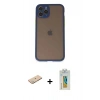 MARSİLYAN™- iPhone 11 Pro Kılıf Ahenk Çizgi Serisi - Siyah Polymer Nano Ekran Koruyucu + Renkli Kamera Lens Koruma Cam - YL