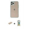 MARSİLYAN™- iPhone 11 Pro Kılıf Ahenk Çizgi Serisi - Siyah Polymer Nano Ekran Koruyucu + Renkli Kamera Lens Koruma Cam - PE