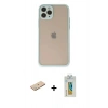 MARSİLYAN™- iPhone 11 Pro Kılıf Ahenk Çizgi Serisi - Siyah Polymer Nano Ekran Koruyucu + Renkli Kamera Lens Koruma Cam - YL