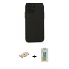 MARSİLYAN™- iPhone 11 Pro Kılıf Ahenk Çizgi Serisi - Siyah Polymer Nano Ekran Koruyucu + Renkli Kamera Lens Koruma Cam - YL