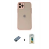 MARSİLYAN™- iPhone 11 Pro Kılıf Ahenk Çizgi Serisi - Siyah Polymer Nano Ekran Koruyucu + Shine Kamera Lens Koruma Cam - SH