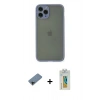 MARSİLYAN™- iPhone 11 Pro Kılıf Ahenk Çizgi Serisi - Siyah Polymer Nano Ekran Koruyucu + Shine Kamera Lens Koruma Cam - SH