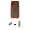 MARSİLYAN™- iPhone 11 Pro Kılıf Ahenk Çizgi Serisi - Siyah Polymer Nano Ekran Koruyucu + Shine Kamera Lens Koruma Cam - GD