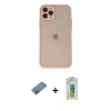 MARSİLYAN™- iPhone 11 Pro Kılıf Ahenk Çizgi Serisi - Siyah Polymer Nano Ekran Koruyucu + Sierra Blue Shine Kamera Lens Koruma Cam