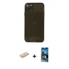 MARSİLYAN™- iPhone 11 Pro Kılıf Ahenk Doku - Siyah 34D Izgaralı Cam + Renkli Kamera Lens Koruma Cam - MI