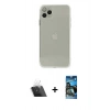 MARSİLYAN™- iPhone 11 Pro Kılıf Ahenk Doku - Siyah 34D Izgaralı Cam + Kamera Lens Koruma Cam - SF