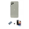 MARSİLYAN™- iPhone 11 Pro Kılıf Ahenk Doku - Siyah 3D Antistatik Mat Seramik Nano Ekran Koruyucu + Shine Kamera Lens Koruma Cam - MI