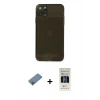 MARSİLYAN™- iPhone 11 Pro Kılıf Ahenk Doku - Siyah 5D Hayalet Cam Ekran Koruyucu + Shine Kamera Lens Koruma Cam - MI
