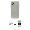 MARSİLYAN™- iPhone 11 Pro Kılıf Ahenk Doku - Siyah 5D Hayalet Cam Ekran Koruyucu + Renkli Kamera Lens Koruma Cam - PE