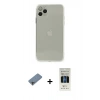 MARSİLYAN™- iPhone 11 Pro Kılıf Ahenk Doku - Siyah 5D Hayalet Cam Ekran Koruyucu + Shine Kamera Lens Koruma Cam - GI