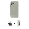 MARSİLYAN™- iPhone 11 Pro Kılıf Ahenk Doku - Siyah 6D Mat Seramik Hayalet Nano Ekran Koruyucu + Kamera Lens Koruma Cam - SF