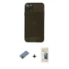 MARSİLYAN™- iPhone 11 Pro Kılıf Ahenk Doku - Siyah 6D Mat Seramik Hayalet Nano Ekran Koruyucu + Shine Kamera Lens Koruma Cam - GD
