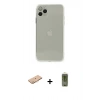 MARSİLYAN™- iPhone 11 Pro Kılıf Ahenk Doku - Siyah Joko Magic 5D Hayalet Cam + Renkli Kamera Lens Koruma Cam - TU