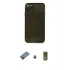 MARSİLYAN™- iPhone 11 Pro Kılıf Ahenk Doku - Siyah Joko Magic 5D Hayalet Cam + Shine Kamera Lens Koruma Cam - SH