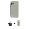 MARSİLYAN™- iPhone 11 Pro Kılıf Ahenk Doku - Siyah Polymer Nano Ekran Koruyucu + Kamera Lens Koruma Cam - SF