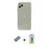MARSİLYAN™- iPhone 11 Pro Kılıf Ahenk Doku - Siyah Polymer Nano Ekran Koruyucu + Shine Kamera Lens Koruma Cam - GS