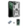 MARSİLYAN™- iPhone 11 Pro Kılıf Ahenk Klasik Koleksiyonu - Şeffaf 360 Full Body Arka Koruyucu + Metal Kamera Lens Koruma Cam - KI