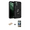 MARSİLYAN™- iPhone 11 Pro Kılıf Ahenk Klasik Koleksiyonu - Siyah 34D Hayalet Izgaralı Cam + Renkli Kamera Lens Koruma Cam - PE
