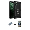 MARSİLYAN™- iPhone 11 Pro Kılıf Ahenk Klasik Koleksiyonu - Siyah 34D Hayalet Izgaralı Cam + Shine Kamera Lens Koruma Cam - PE