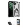 MARSİLYAN™- iPhone 11 Pro Kılıf Ahenk Klasik Koleksiyonu - Siyah 34D Hayalet Izgaralı Cam + Kamera Lens Koruma Cam - SF