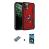 MARSİLYAN™- iPhone 11 Pro Kılıf Ahenk Klasik Koleksiyonu - Siyah 34D Izgaralı Cam + Shine Kamera Lens Koruma Cam - GS
