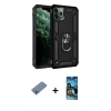 MARSİLYAN™- iPhone 11 Pro Kılıf Ahenk Klasik Koleksiyonu - Siyah 34D Izgaralı Cam + Shine Kamera Lens Koruma Cam - MI