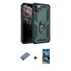 MARSİLYAN™- iPhone 11 Pro Kılıf Ahenk Klasik Koleksiyonu - Siyah 34D Izgaralı Cam + Shine Kamera Lens Koruma Cam - MI